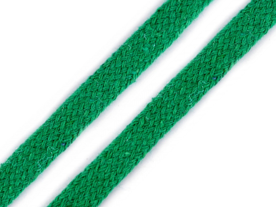 Cotton Cord flat width 10 mm (card 10 m) - pastel green