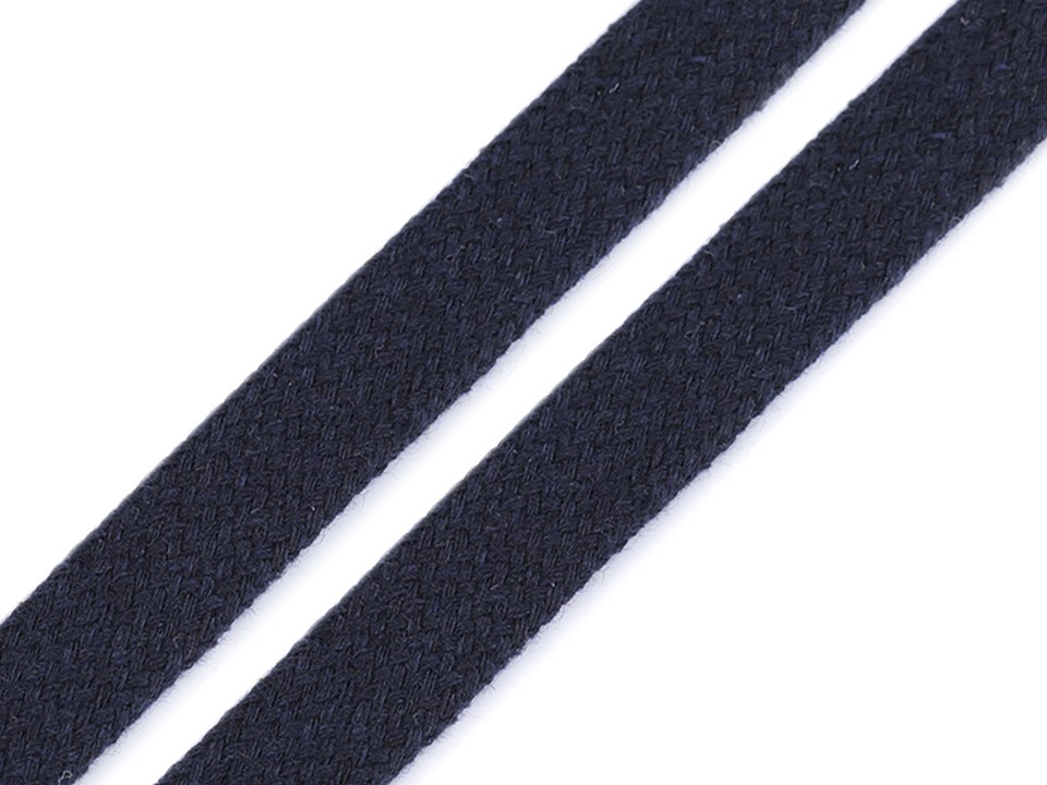 Clothing Cord Flat width 11-15 mm (card 10 m) - blue dark