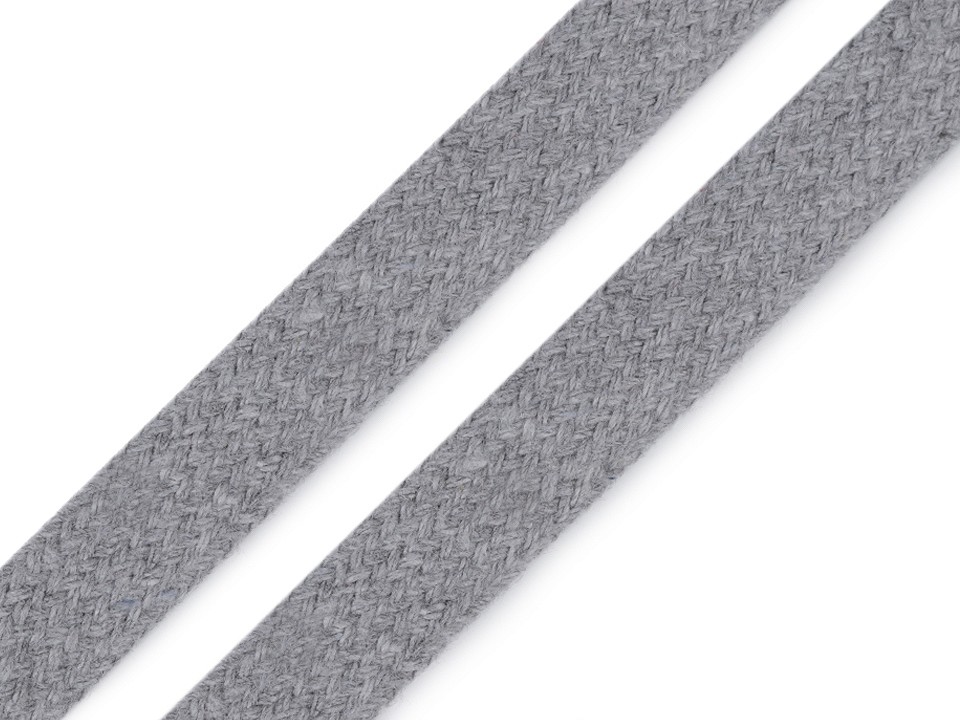 Clothing Cord Flat width 11-15 mm (card 10 m) - lightgrey