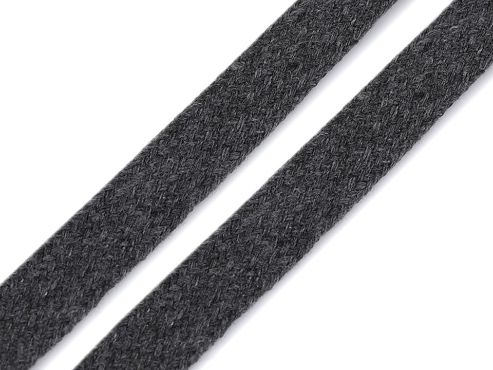 Clothing Cord Flat width 11-15 mm (card 10 m) - dark grey