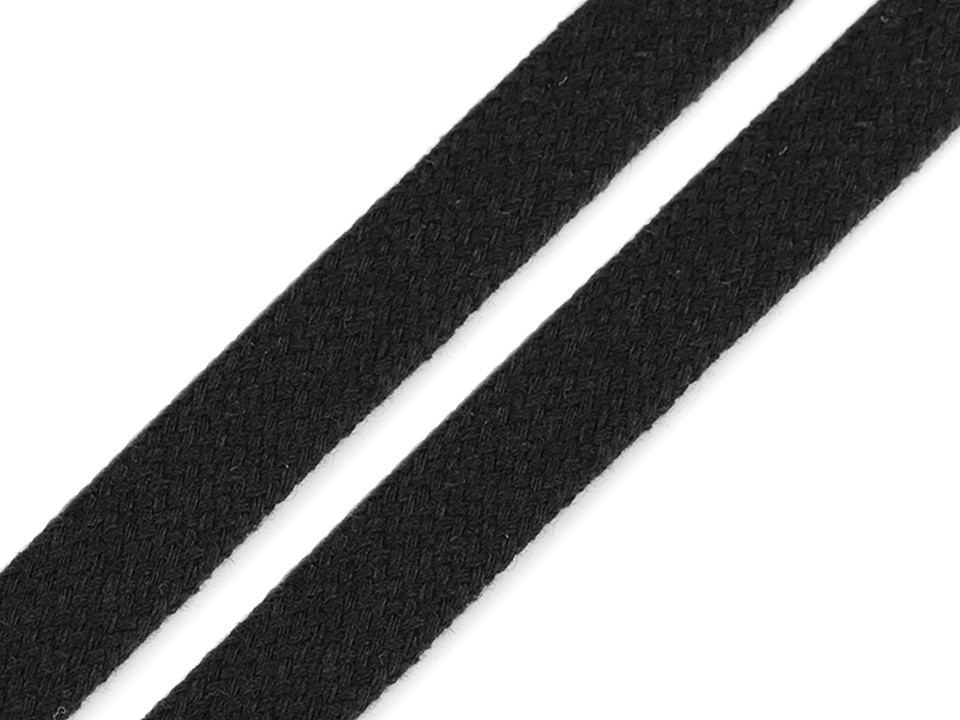 Clothing Cord Flat width 11-15 mm (card 10 m) - black