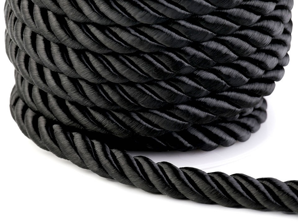 Twisted Cord / Rope Ø10 mm (roll 10 m) - black