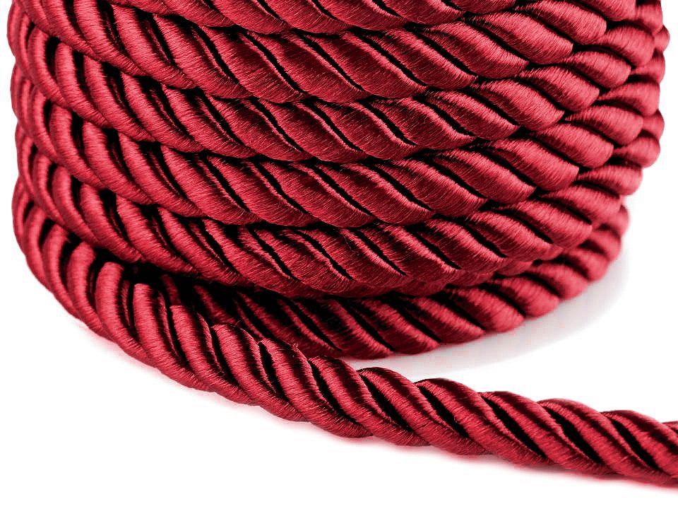 Twisted Cord / Rope Ø10 mm (roll 10 m) - dark red