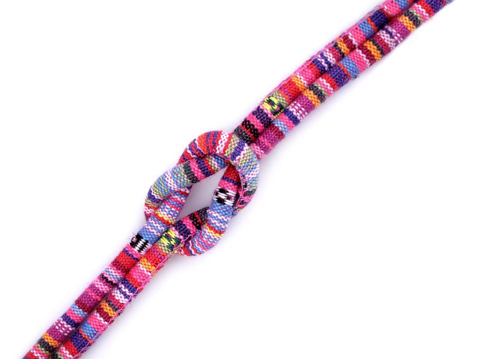 Round Cord / Rope Indian motif (sold by the meter) - pink