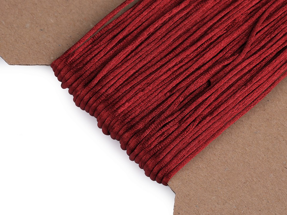 Satin String Ø1 mm (card 25 m) - light wine red