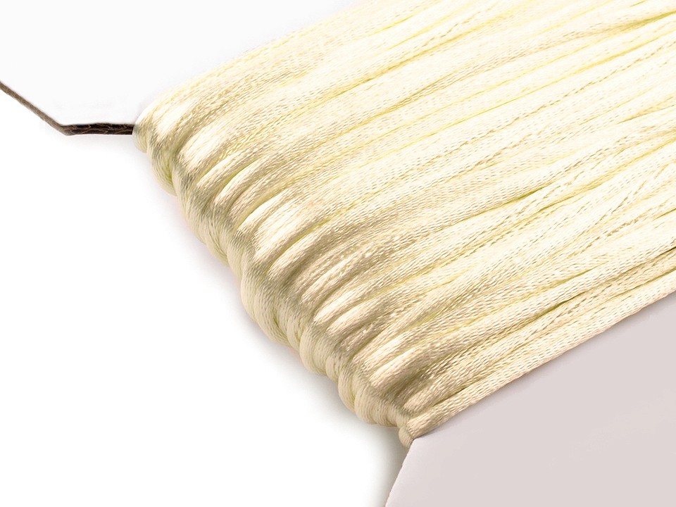 100% Polyester Rattail Satin Cord Ø2mm (card 25 m) - creamy light