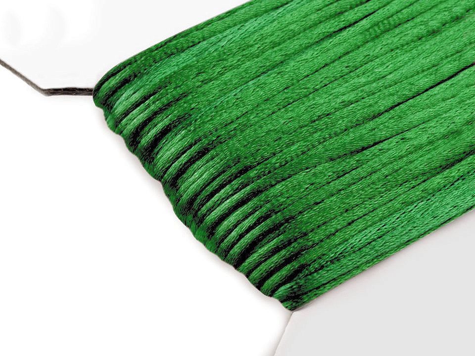 100% Polyester Rattail Satin Cord Ø2mm (card 25 m) - pastel green