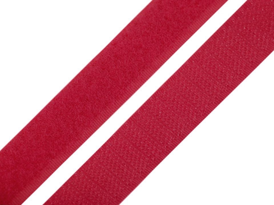 Hook and Loop Fastener width 20 mm, red strawberry