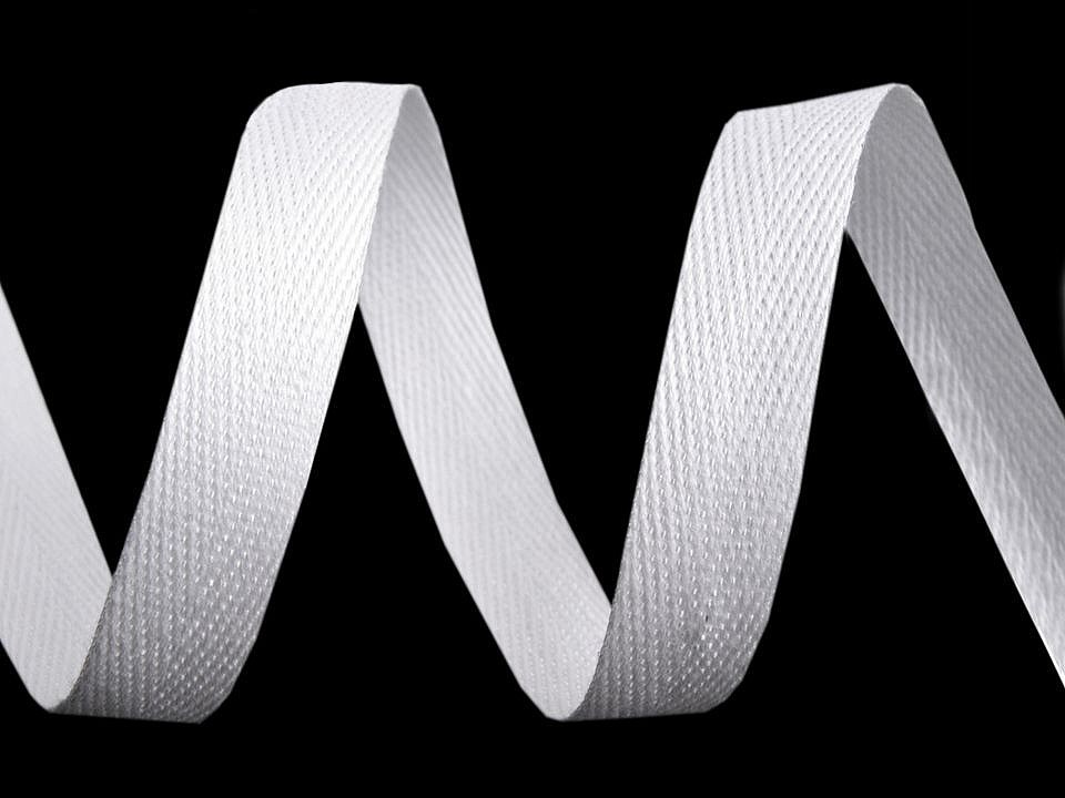 Herringbone Twill Tape width 10 mm - White