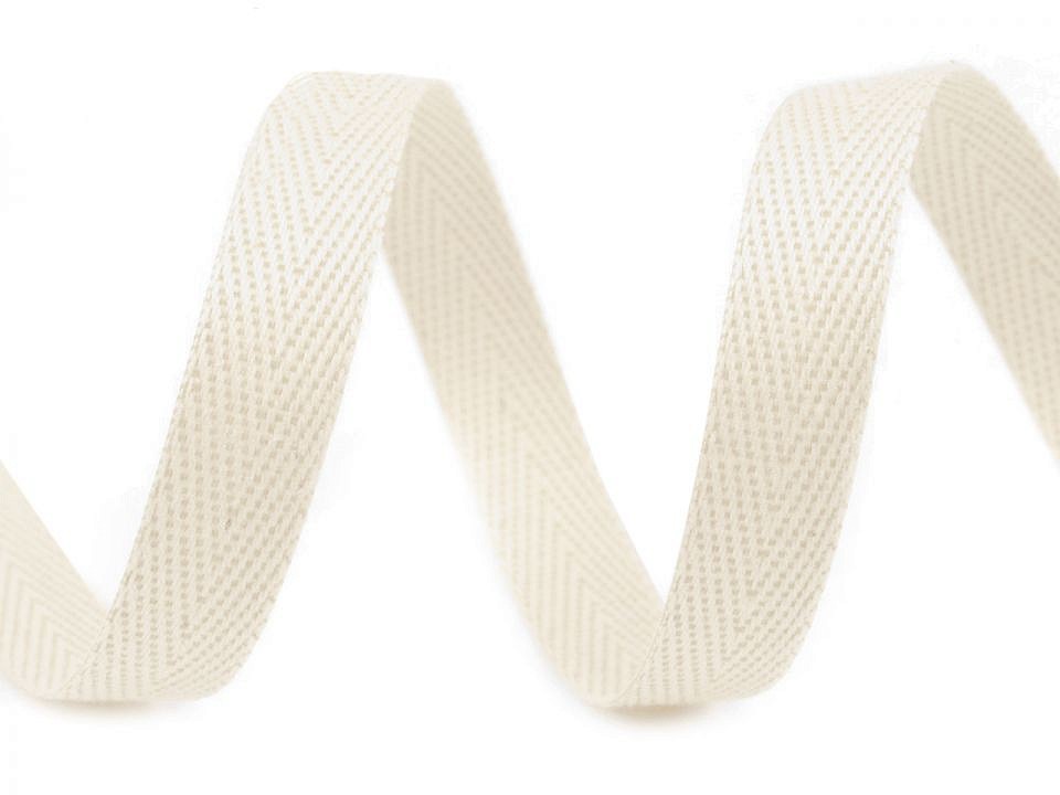 Herringbone Twill Tape width 10 mm - Natur