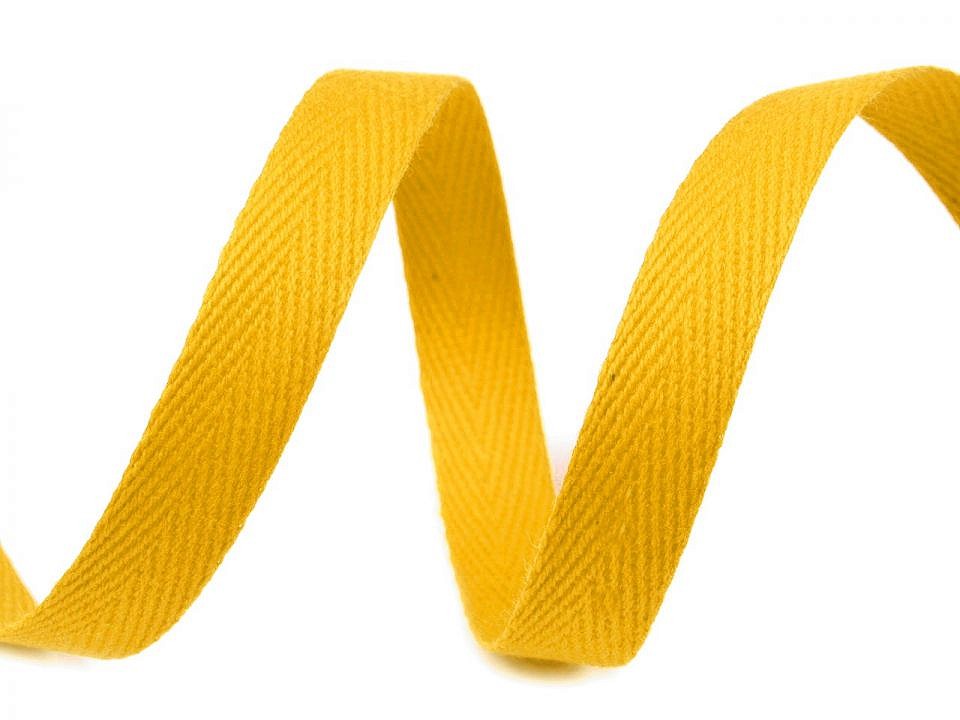 Herringbone Twill Tape width 10 mm - Yellow