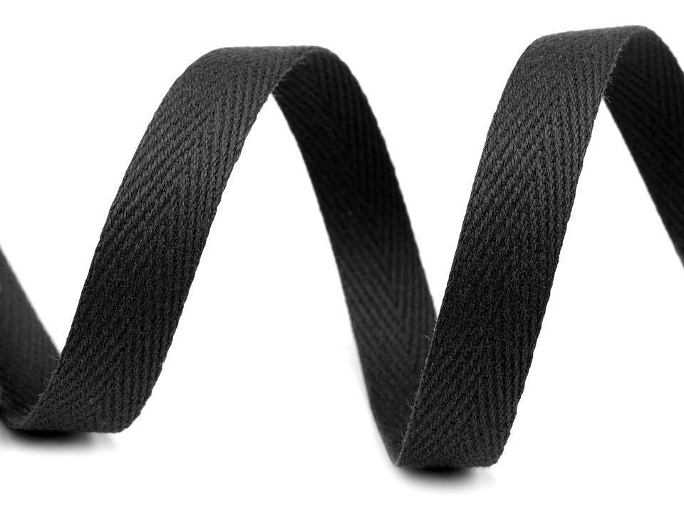 Herringbone Twill Tape width 10 mm - Black