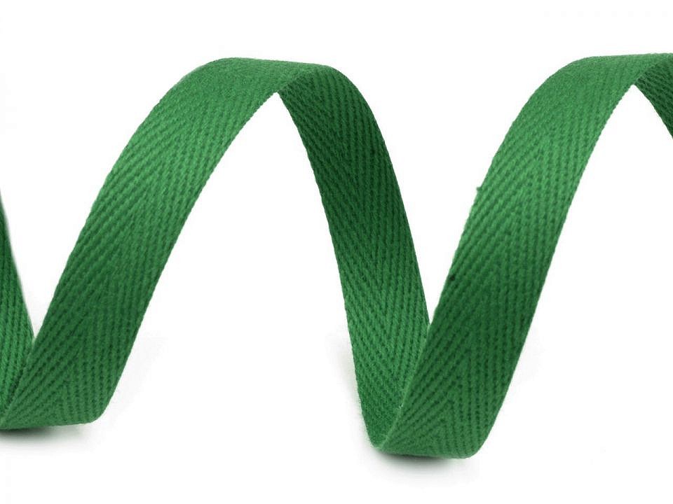 Herringbone Twill Tape width 10 mm - Green