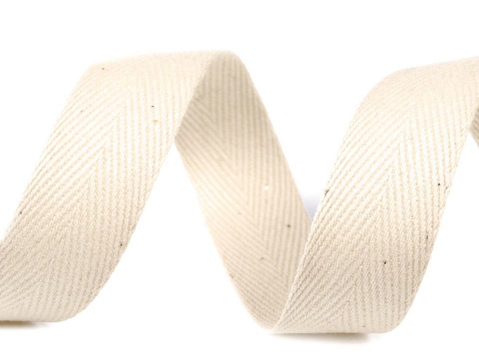 Herringbone Twill Tape width 20 mm - Natur