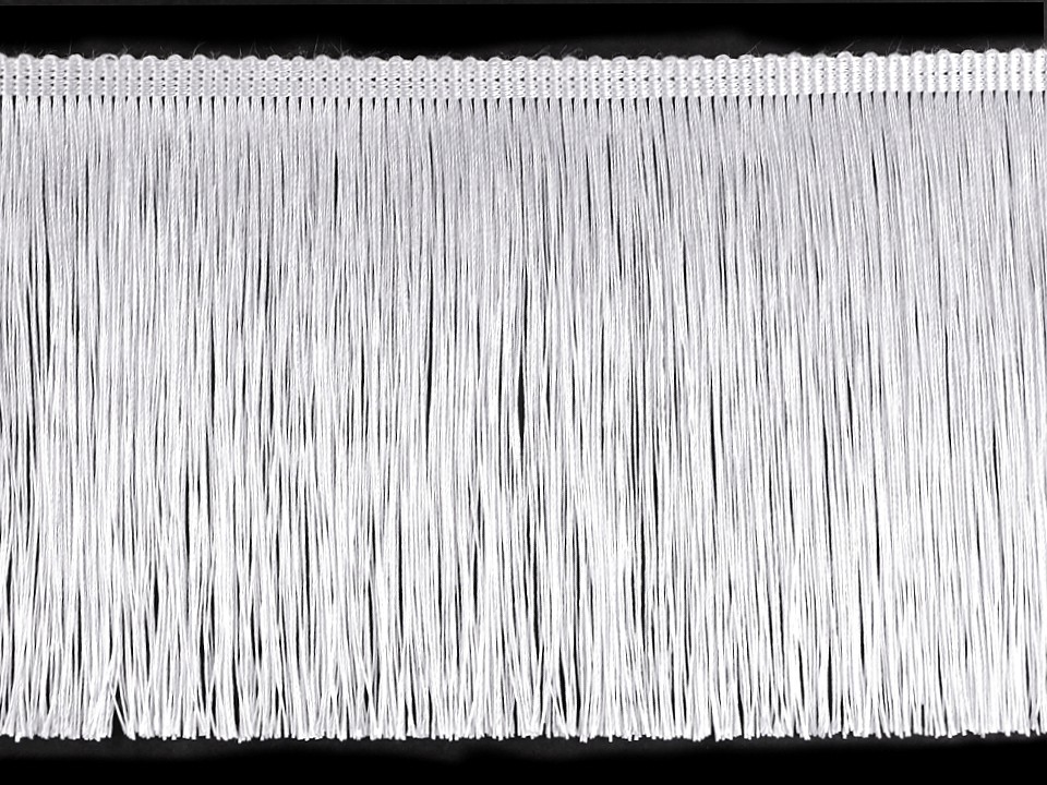 Fringe, glossy, thick width 15.5 cm - white, 1 ml.