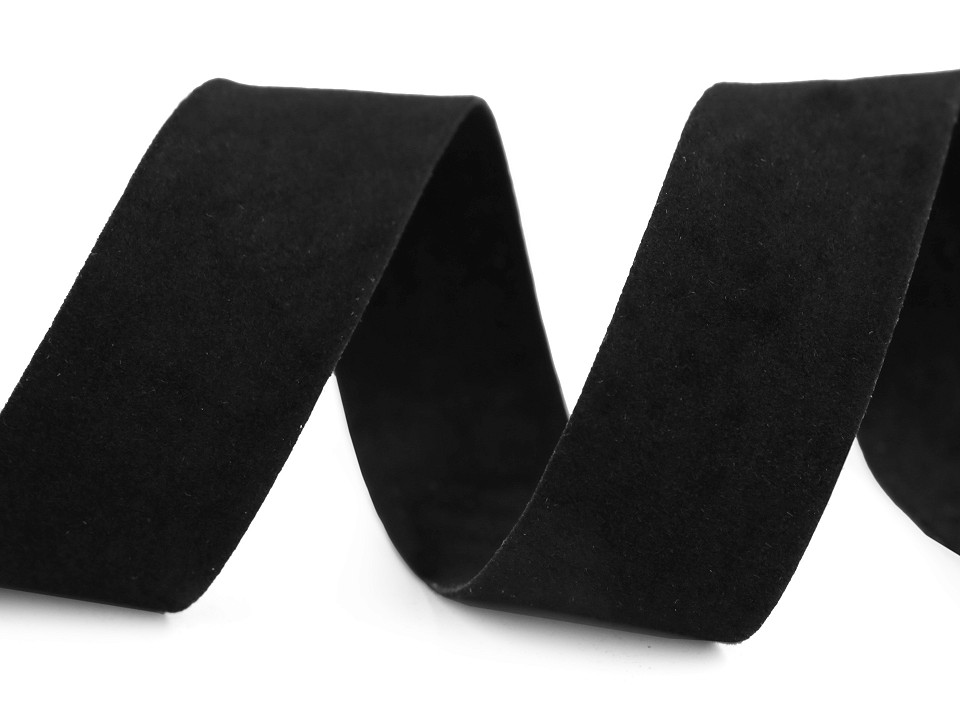 Velvet Ribbon width 25 mm, double-sided - black, 1 ml.