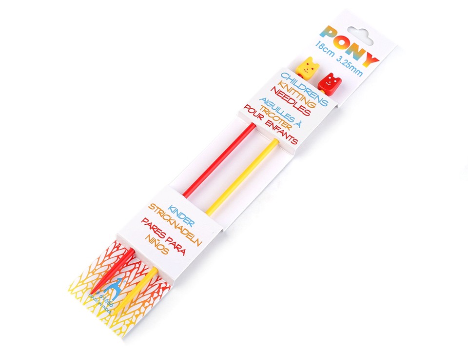 Childrens Knitting Needles No. 3.25 Pony, mix of colours