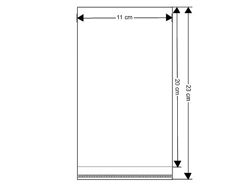 Clear Plastic Self-Adhesive Seal Bags 11x20 cm (package 100 pc.)