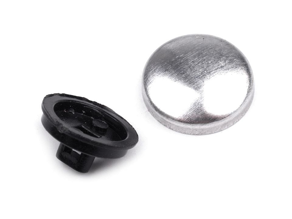 Self-Cover Buttons 20, black, 100 set