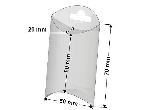 Clear Packaging Box with Hang Hole 5x7 cm (package 50 pc.)