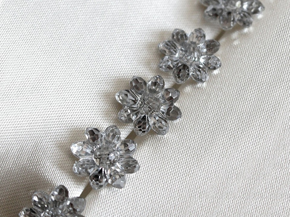 Button / Decoration Cut Flower, 15,2 mm, crystal, 10 pc.