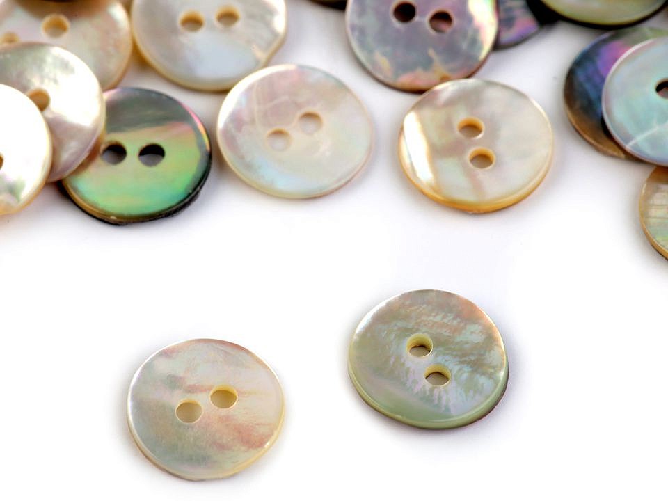 Mother of Pearl Button 16, pearl, 20 pc.