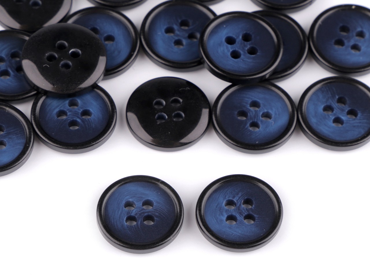 Button with fine Patina, size 24, blue dark, 20 pc.