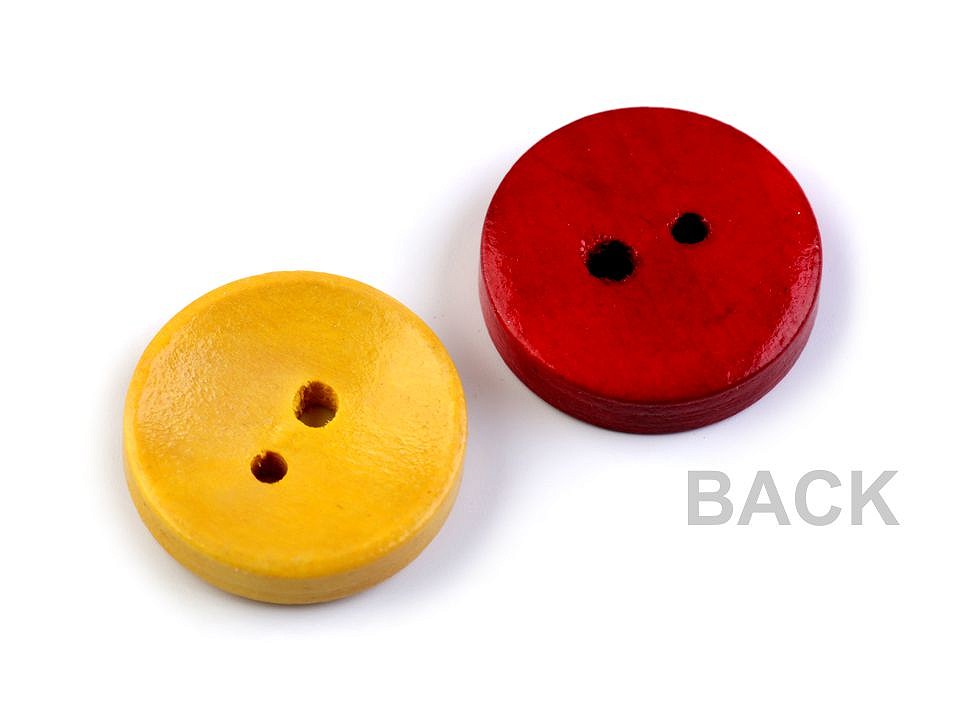 Wooden Decorative Button, mix of colours, 50 pc.