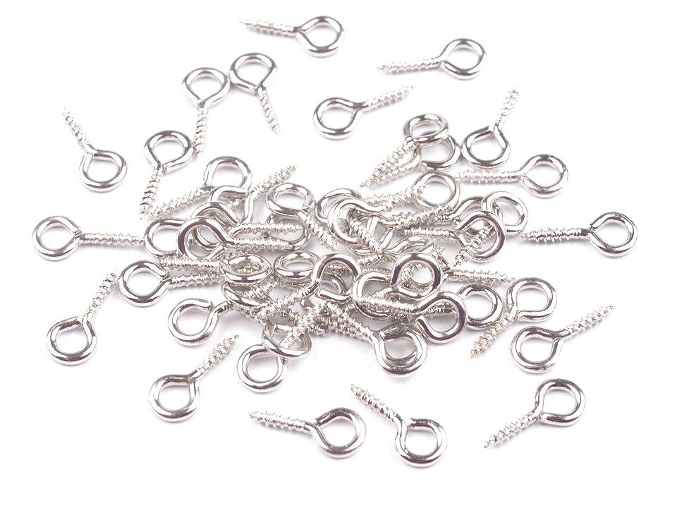 Screw Eye Hook 10 mm, silver, 50 pc.