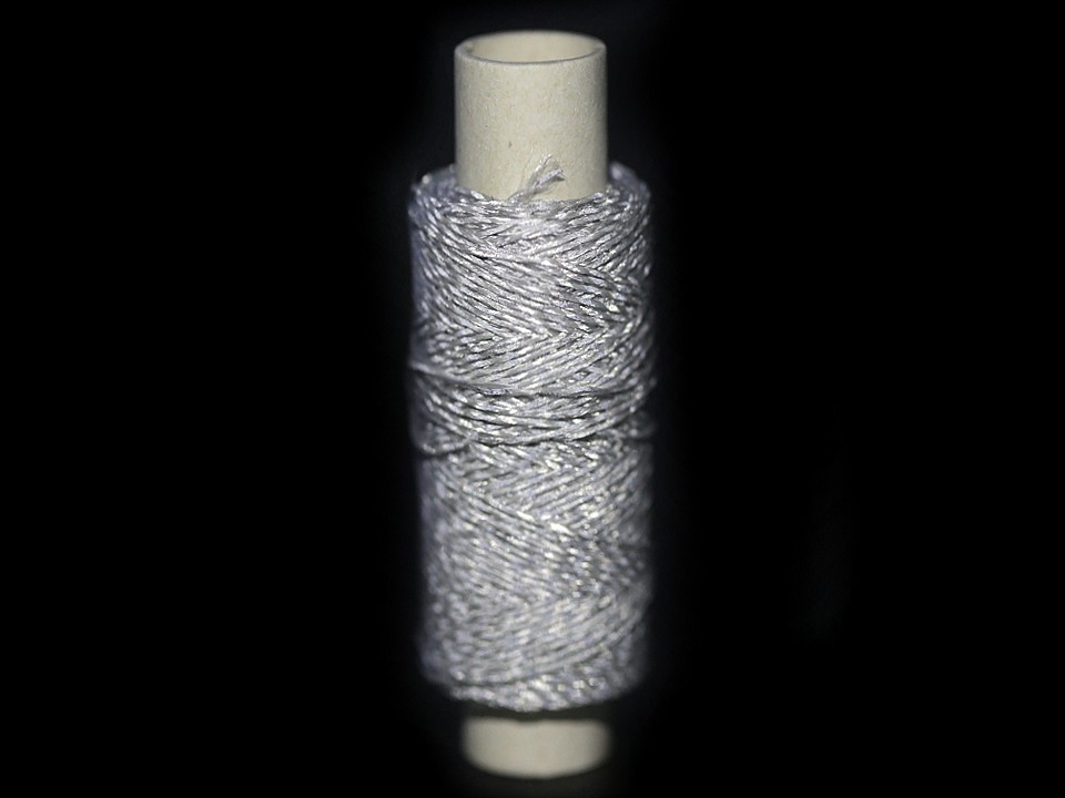 Reflective Knitting Thread Firm 50 m, grey-white, 10 pc.