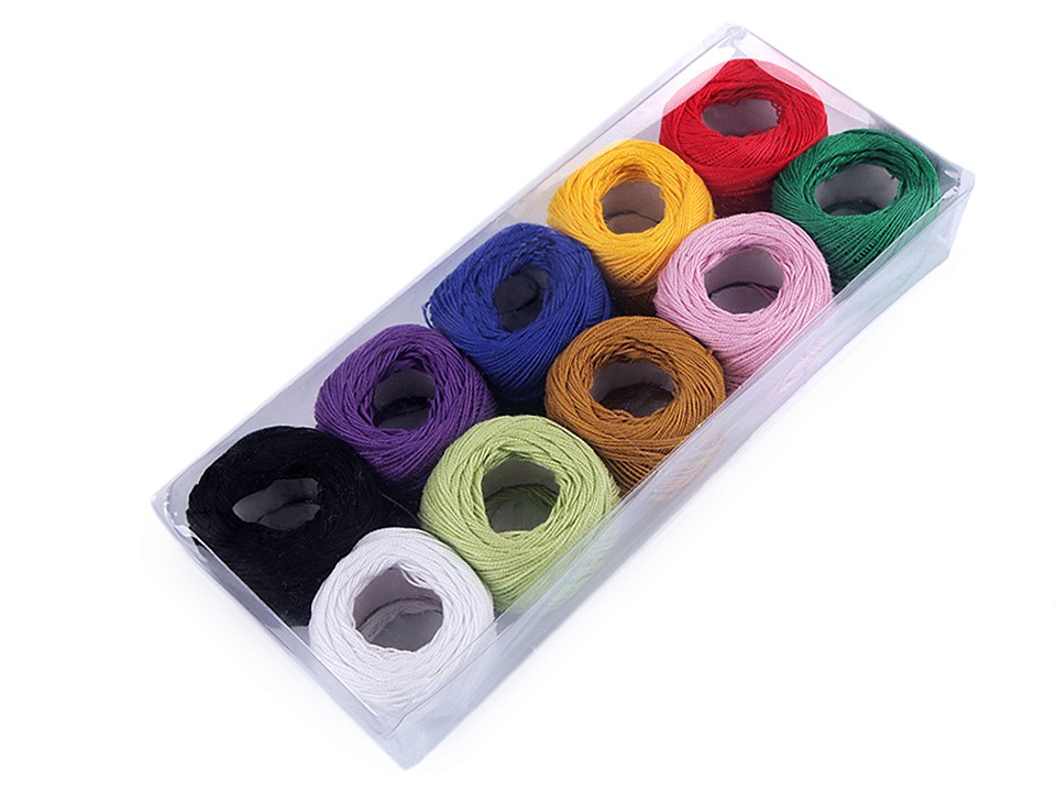 Cotton Yarn 8 g, mix of random colours, 10 pc.