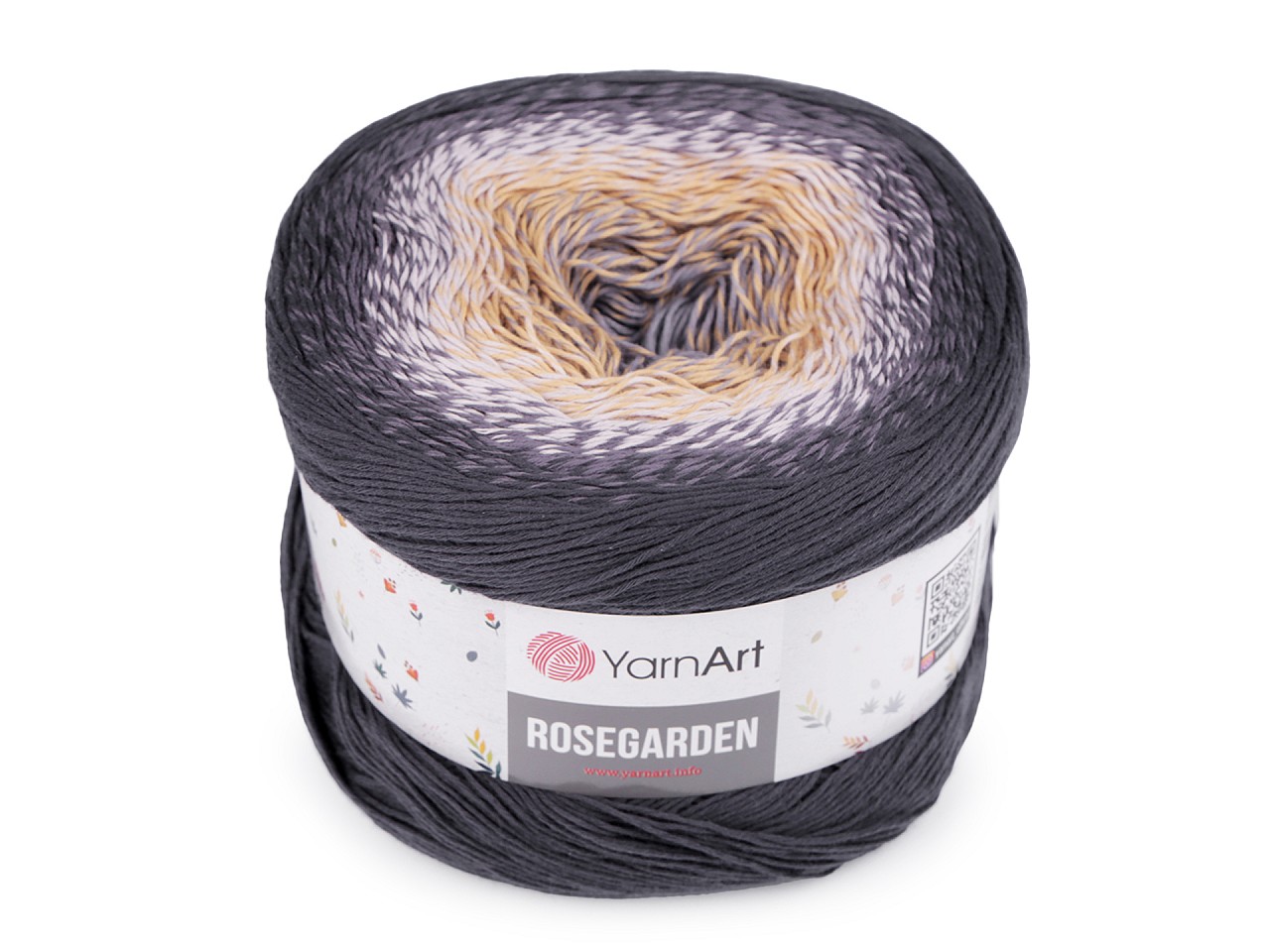 Cotton Knitting Yarn Rosegarden 250 g, gray