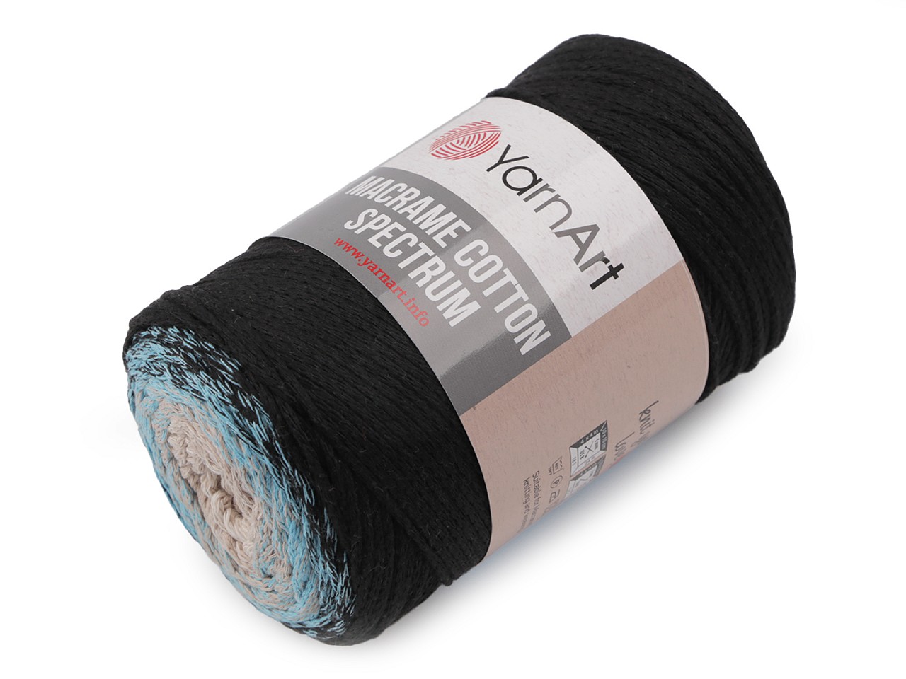 Twisted Knitting Yarn Macrame Cotton Spectrum 250 g, black