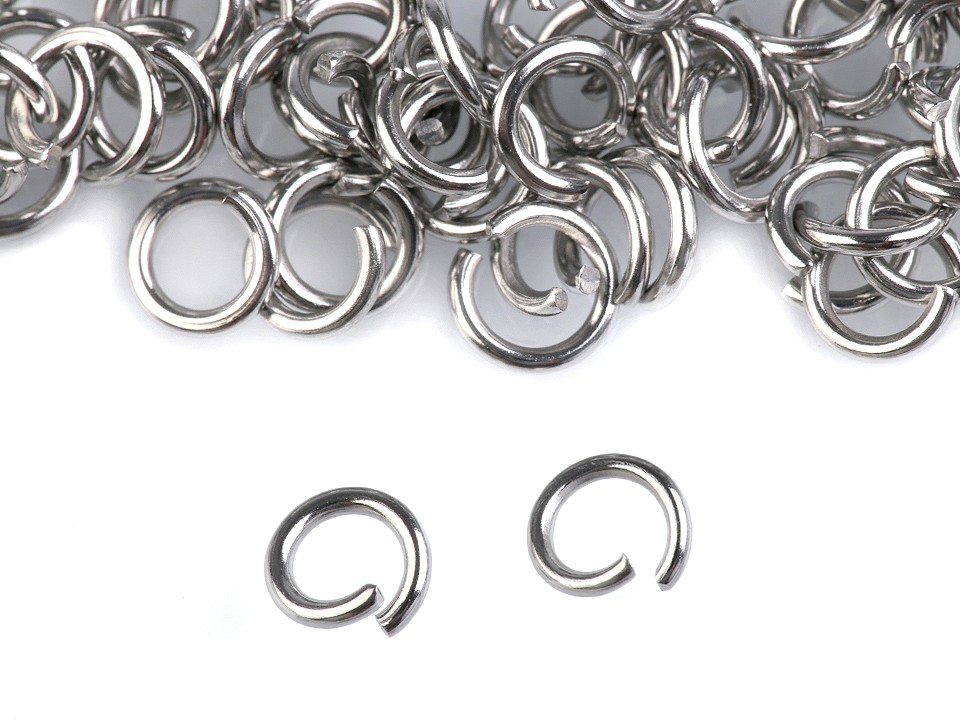 Stainless Steel Jump Ring Ø6 mm, platinum, 25 pc.