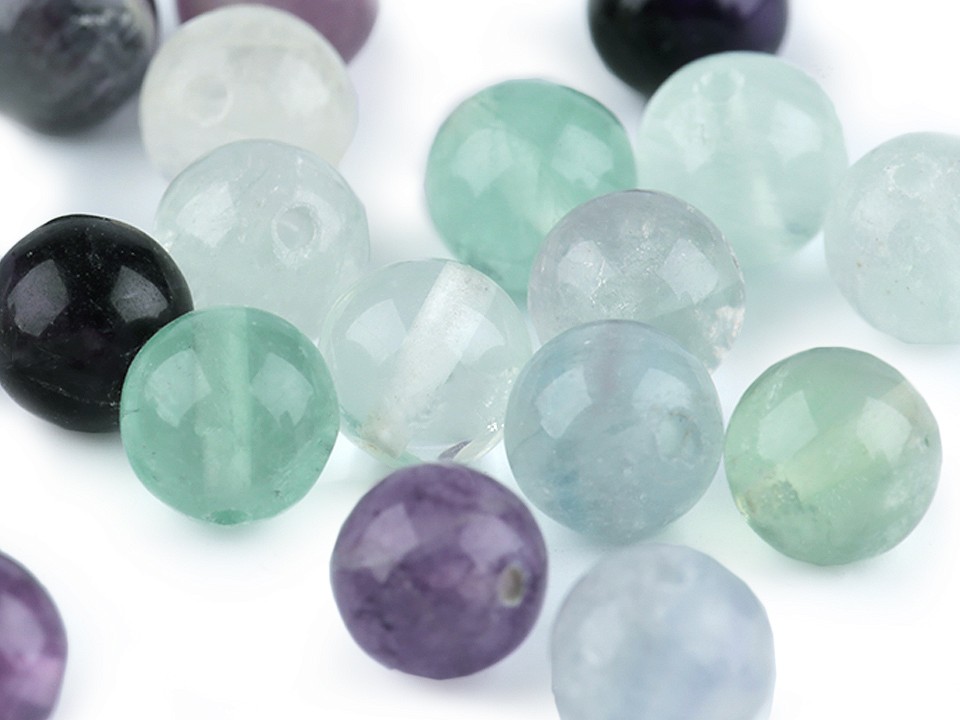 Natural Mineral / Gemstone Beads Fluorit Ø8 mm (package 8 pc.)