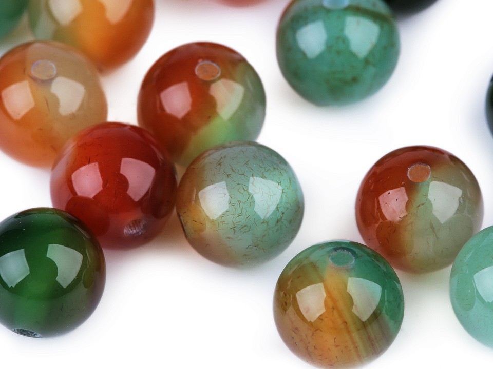 Synthetic Mineral Beads Multicolor Agate Ø8 mm (package 10 pc.)