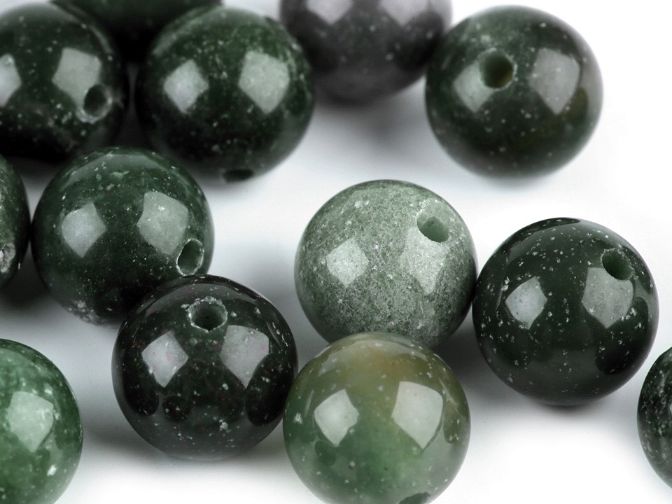 Natural Mineral / Gemstone Beads Moss Agate Ø8 mm (package 10 pc.)