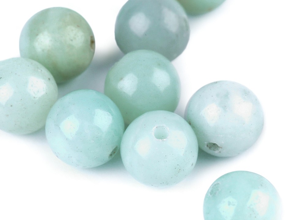 Amazonite glossy synthetic mineral Ø6 mm (package 10 pc.)