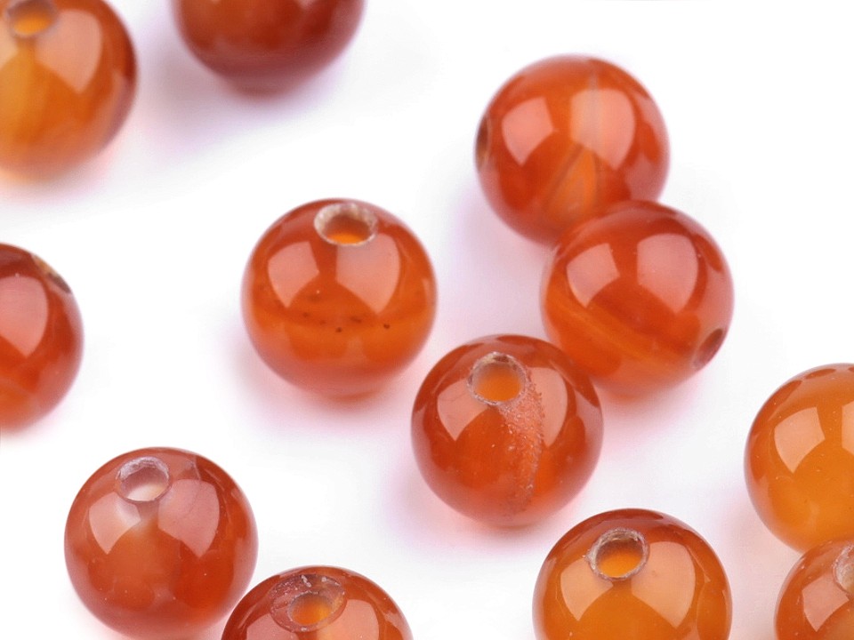 Synthetic Mineral Beads Carnelian Ø6 mm (package 10 pc.)