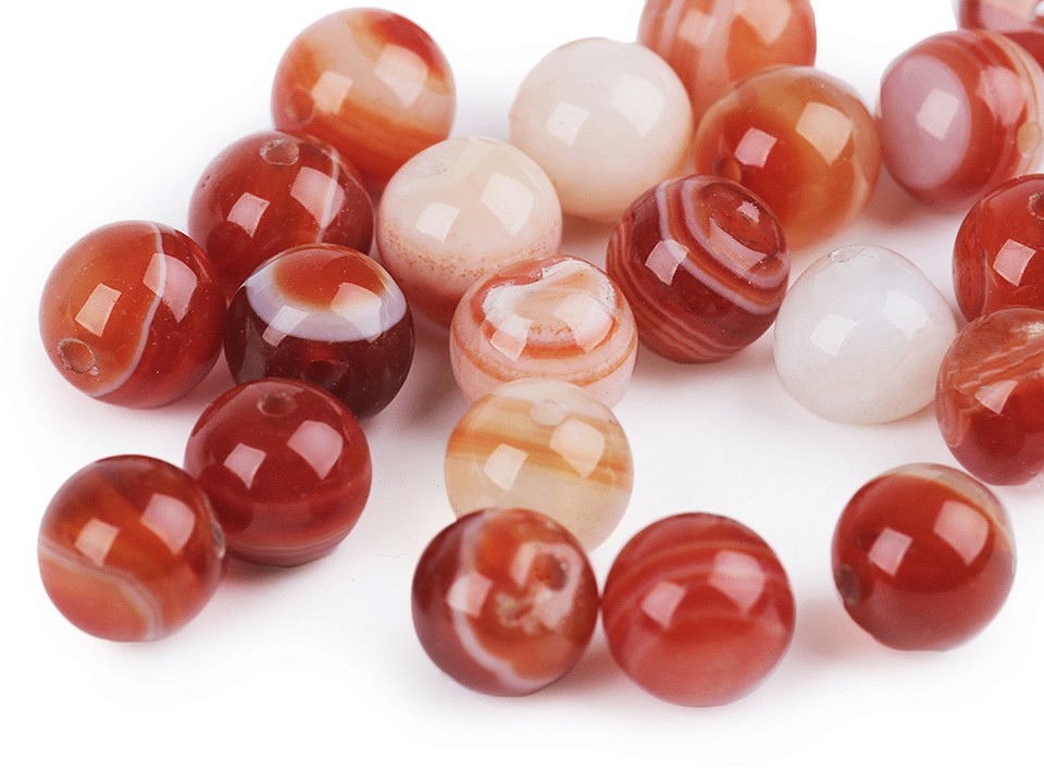 Synthetic Mineral Beads Red Agate Ø8 mm (package 12 pc.)