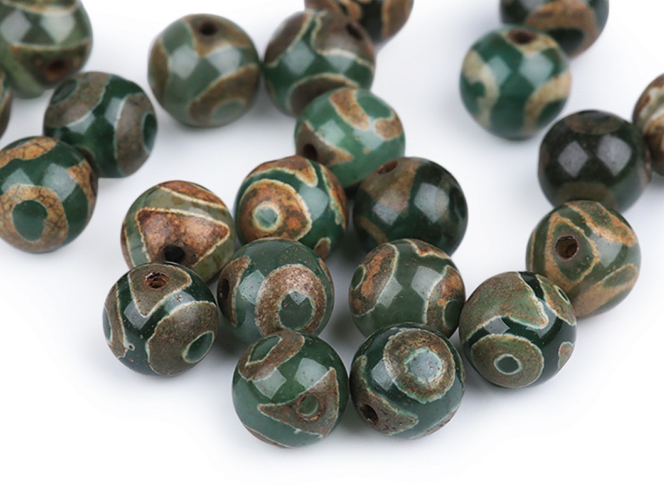 Mineral Beads Tibetan Agate Dzi Ø8 mm (package 10 pc.)