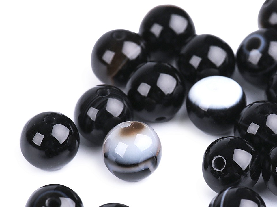 Synthetic Mineral Beads Black Agate Ø8 mm (package 10 pc.)