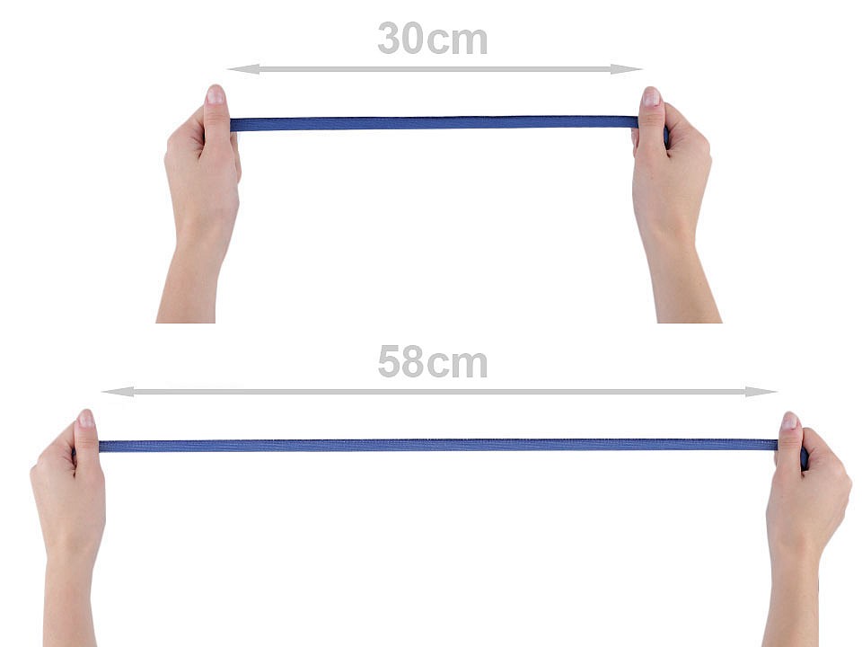 Elastic cu paspoal, lățime 11 mm (card 25 m) - albastru cobalt