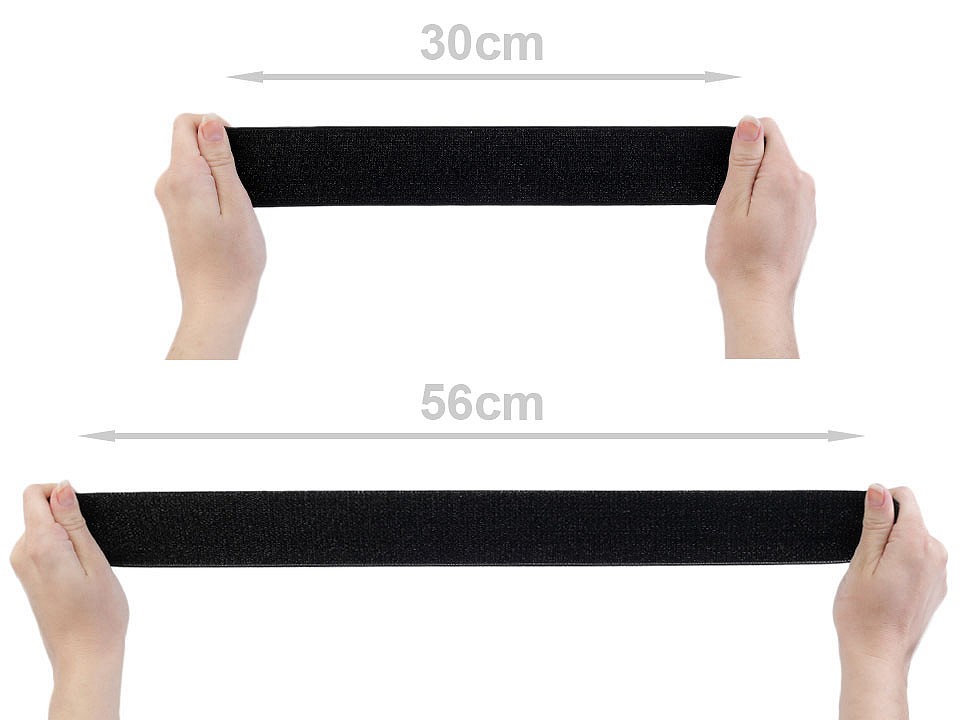 Elastic lat cu lurex la metru, 48 mm - negru