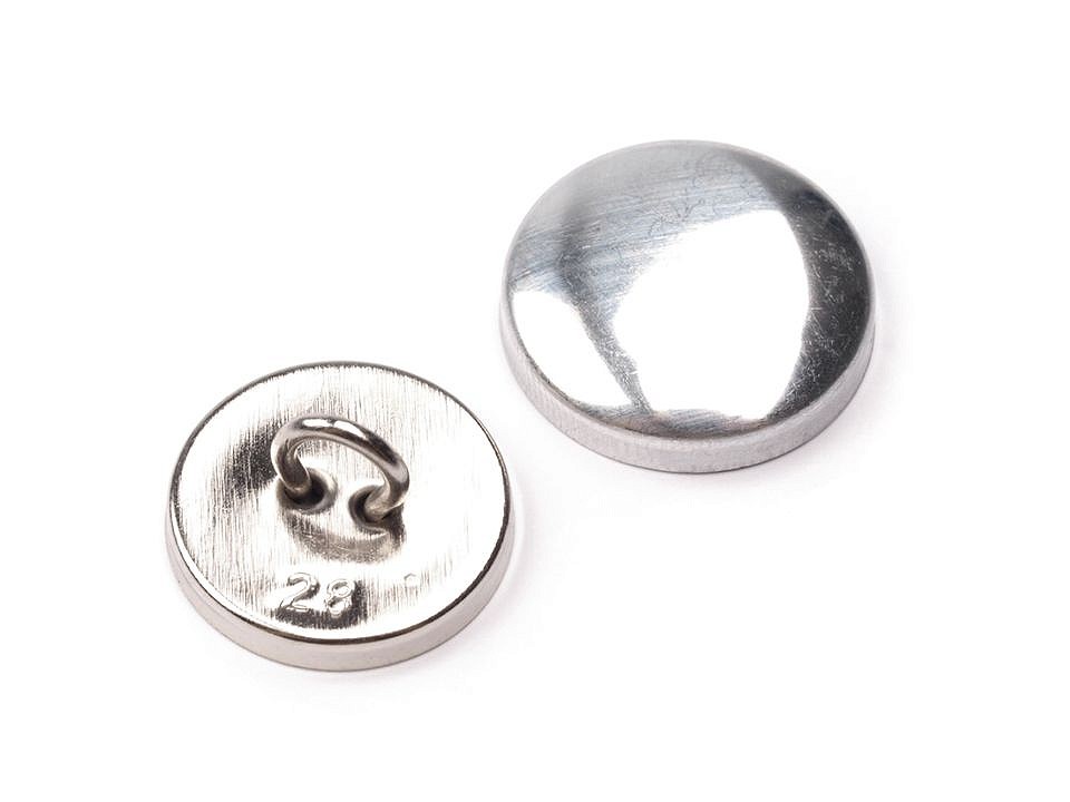 Self-cover all metal Button 28, nickel, 100 set