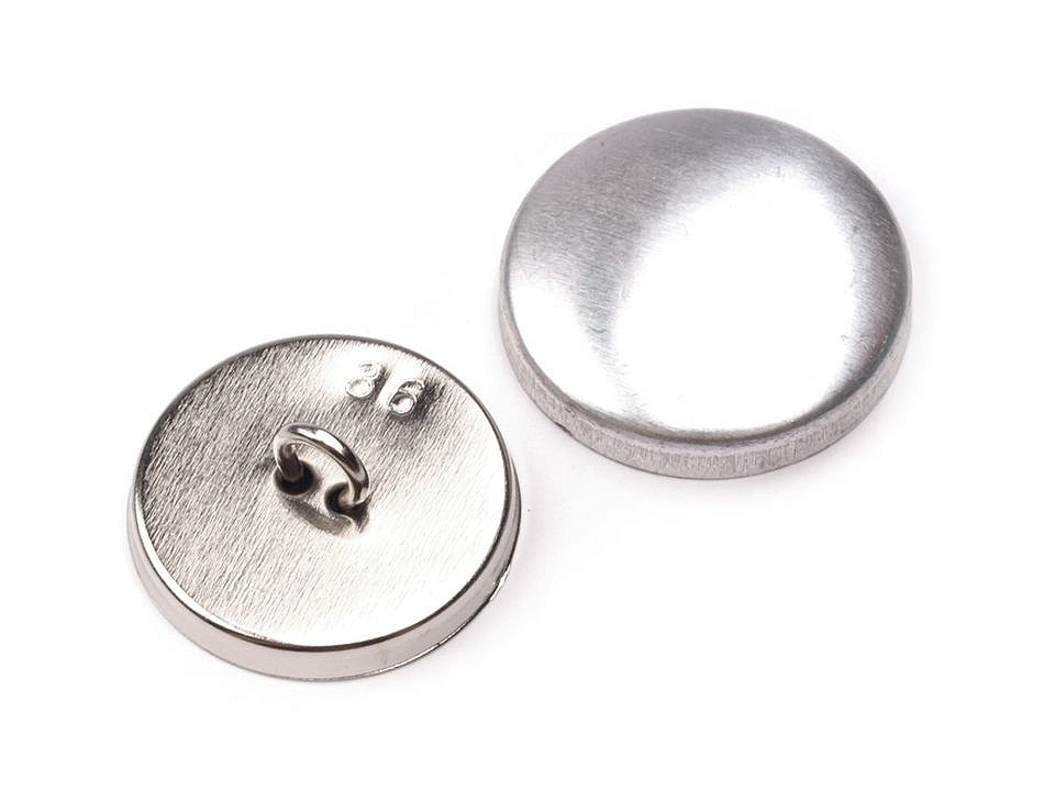 Self-cover all metal Button 36, nickel, 100 set