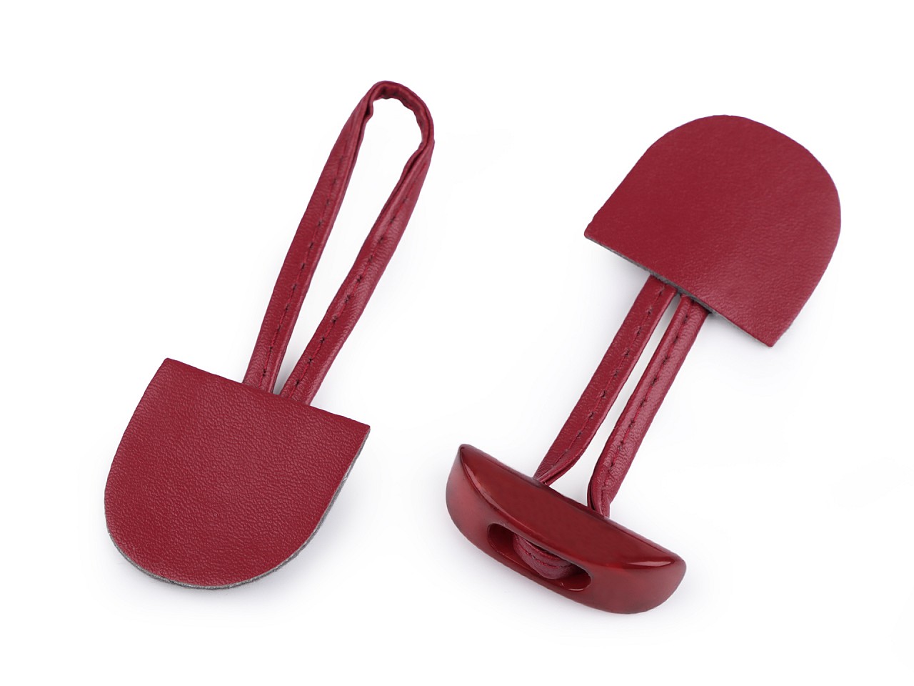 Duffle Coat / Toggle Horn Button Fastener, light wine red, 2 pr.