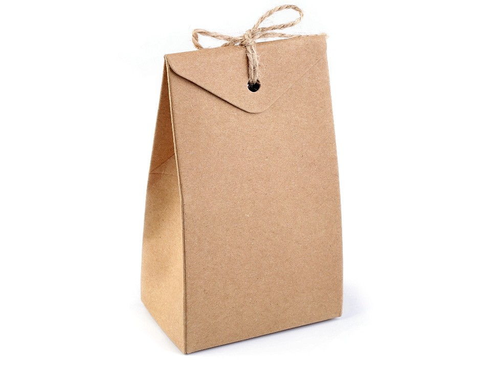 Paper Bag with Window and String (package 10 pc.) - natural brown