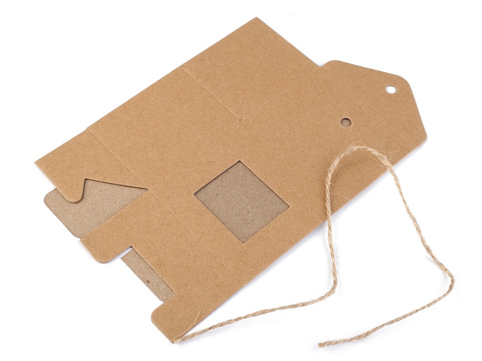 Paper Bag with Window and String (package 10 pc.) - natural brown