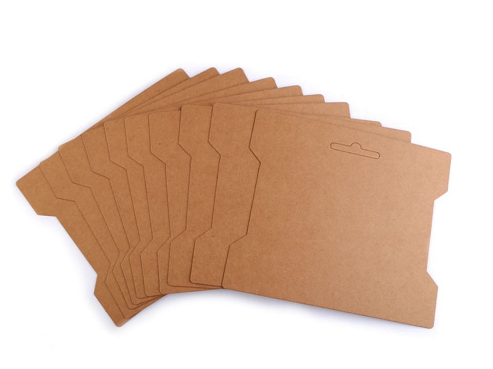 Paper Card Packaging Bobbin Spool 14x16.3 cm (package 100 pc.) - natural brown